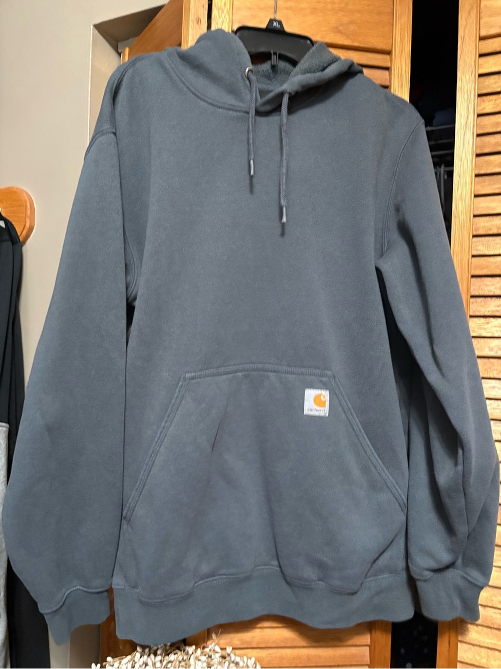 Carhartt Men's Charcoal/ bluish  Crewneck Hooded Sweatshirt